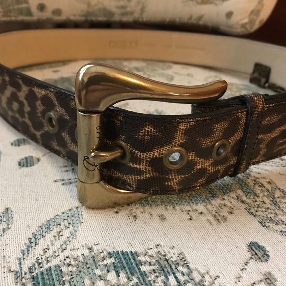 Guess Leopard Belt with Chain Drop — size Large, leather - Picture 2 of 7